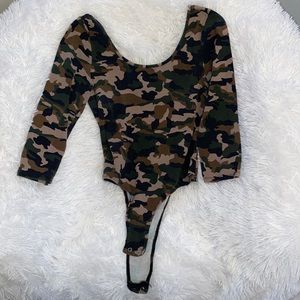 Olive green camo  body suit